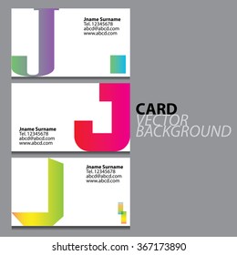 Business cards J logo vector.