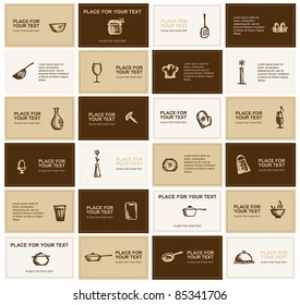 Business cards with kitchen utensils for your design