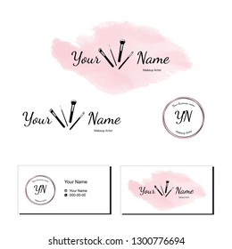 Business cards for makeup artist. Vector