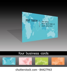 business cards with maps background