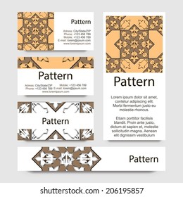 Business cards pattern with Islamic morocco ornament. Includes seamless pattern. RGB