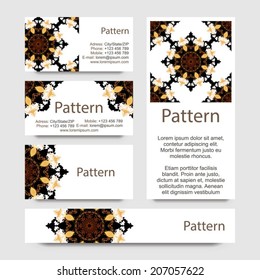 Business cards pattern with Islamic morocco ornament. Includes seamless pattern.RGB