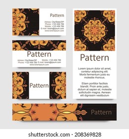 Business cards pattern with Islamic morocco ornament. INCLUDES SEAMLESS PATTERN.RGB