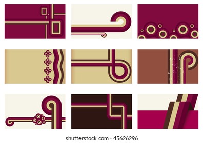 Business cards, retro design elements