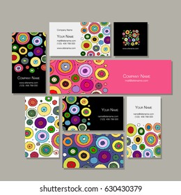 Business cards set, abstract circles design