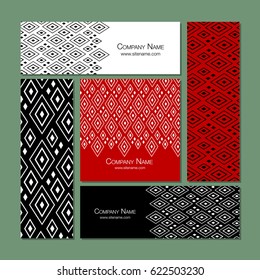 Business cards set, abstract geometric design. Vector illustration