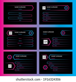 business cards set cmyk for print