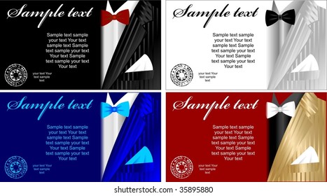 business cards set style vector