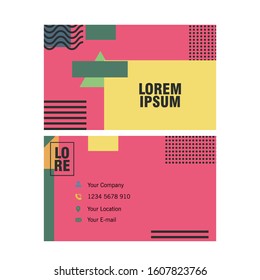 Business cards set. trendy geometric flat pattern, frame with abstract background for brochure, flyer or presentations design, vector illustration.