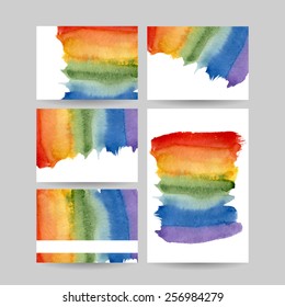 Business cards set. Watercolor. Vector illustration