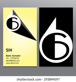 Business cards SIX logo vector.