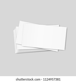 Business cards stack on grey background vector illustration.