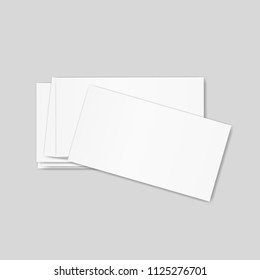 Business cards stack on grey background vector illustration.