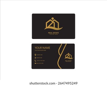Business cards, sun and home, building real estate golden color logo business cards, modern, company business cards, logo designs, minimal, real estate, art, business