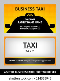 business cards taxi - set, vector template 10eps