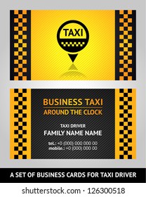 Business cards taxi, vector illustration template 10eps