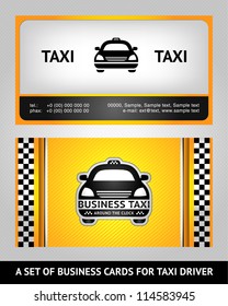 Business cards taxi, vector template 10 eps