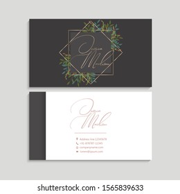 Business cards template black background