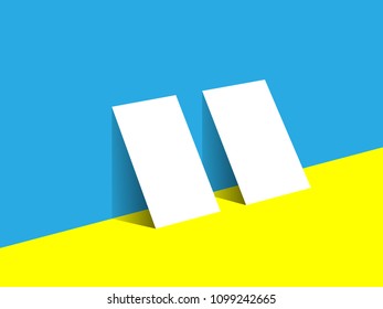
Business cards Template for branding identity. Business cards For graphic designers presentations and portfolios 
Leaning against the yellow wall and blue floor - vector illustration
