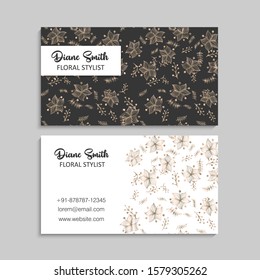 Business cards template dark and gold