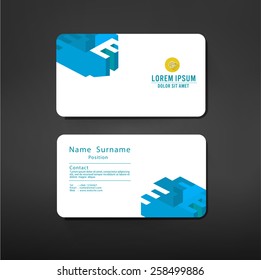 business cards template layout with E alphabet symbol modern geometric graphic design, vector illustration