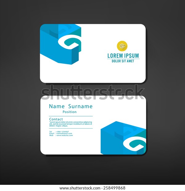 Business Cards Template Layout G Alphabet Stock Vector Royalty Free 258499868