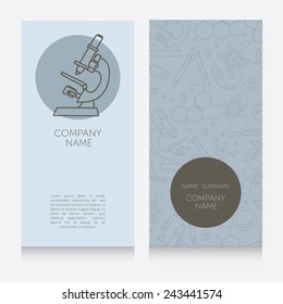 business cards template for science lab of science classes, vector illustration