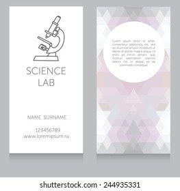 business cards template for science lab of science classes, vector illustration