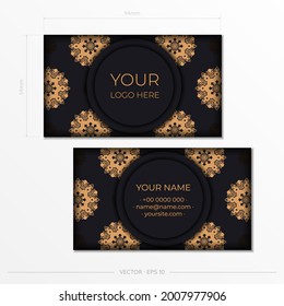 Business cards template with vintage decorative elements. Decorative floral business cards, oriental pattern, illustration. Islam, Arabic, Indian, Turkish, Pakistani, Chinese, ottoman motives.