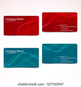 Business cards, template or visiting card set. Vector illustration.