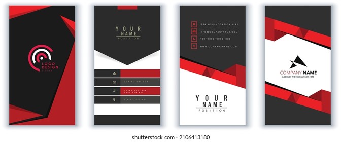 Business cards templates collection dark elegant abstract design images