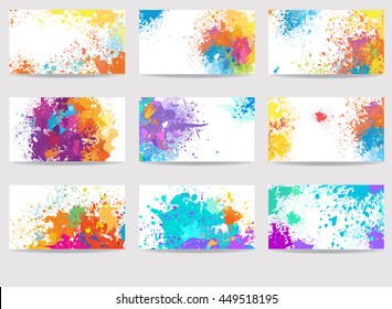 Business cards templates made of paint stains