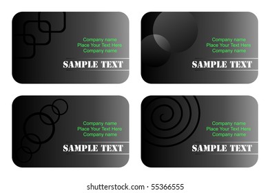 Business cards templates set of four with label. Vector