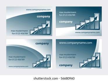 business cards templates with statistic graph