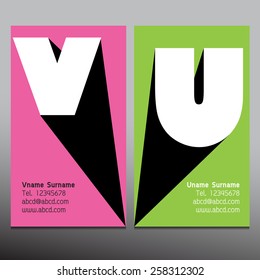 Business cards V and U logo