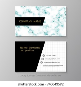 Business cards vector template, Abstract color splash or marble design texture and golden foil details, Simple style also modern and elegant, Easy to customize it to fit your needs.
