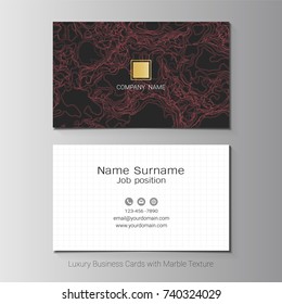 Business cards vector template, Banner or cover with abstract waves line on black background and golden foil details, Simple style also modern and elegant, Easy to customize it to fit your needs.