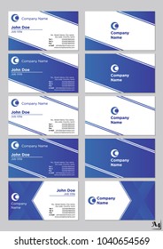 Business cards vector template Blue
