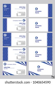 Business cards vector template Blue