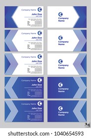 Business cards vector template Blue