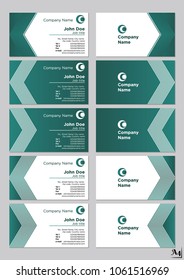 Business cards vector template turquois 300 dpi max quality
