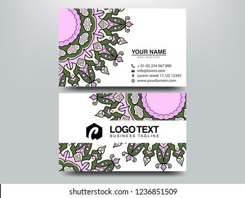 Business Cards. Vintage decorative elements. Ornamental floral business cards, oriental pattern, vector illustration. Islam, Arabic, Indian, turkish, pakistan, chinese, ottoman motifs. Business Cards