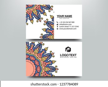 Business Cards. Vintage decorative elements. Ornamental floral business cards, oriental pattern, vector illustration. Islam, Arabic, Indian, turkish, pakistan, chinese, ottoman motifs.