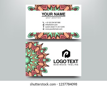 Business Cards. Vintage decorative elements. Ornamental floral business cards, oriental pattern, vector illustration. Islam, Arabic, Indian, turkish, pakistan, chinese, ottoman motifs.