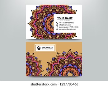 Business Cards. Vintage decorative elements. Ornamental floral business cards, oriental pattern, vector illustration. Islam, Arabic, Indian, turkish, pakistan, chinese, ottoman motifs.