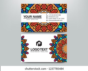 Business Cards. Vintage decorative elements. Ornamental floral business cards, oriental pattern, vector illustration. Islam, Arabic, Indian, turkish, pakistan, chinese, ottoman motifs.