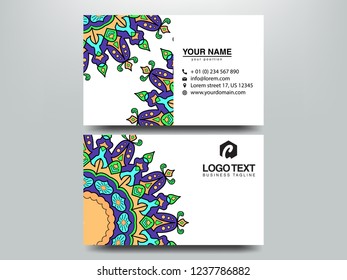 Business Cards. Vintage decorative elements. Ornamental floral business cards, oriental pattern, vector illustration. Islam, Arabic, Indian, turkish, pakistan, chinese, ottoman motifs.