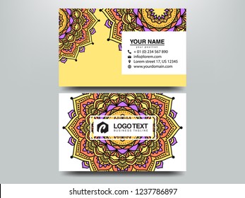 Business Cards. Vintage decorative elements. Ornamental floral business cards, oriental pattern, vector illustration. Islam, Arabic, Indian, turkish, pakistan, chinese, ottoman motifs.