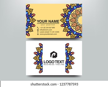 Business Cards. Vintage decorative elements. Ornamental floral business cards, oriental pattern, vector illustration. Islam, Arabic, Indian, turkish, pakistan, chinese, ottoman motifs.
