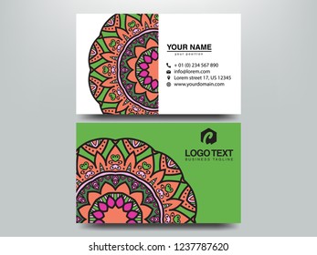 Business Cards. Vintage decorative elements. Ornamental floral business cards, oriental pattern, vector illustration. Islam, Arabic, Indian, turkish, pakistan, chinese, ottoman motifs.